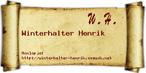 Winterhalter Henrik névjegykártya