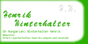 henrik winterhalter business card